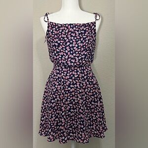 Altar'd State Mini Spaghetti Strap Dress Navy and Pink Floral Size M